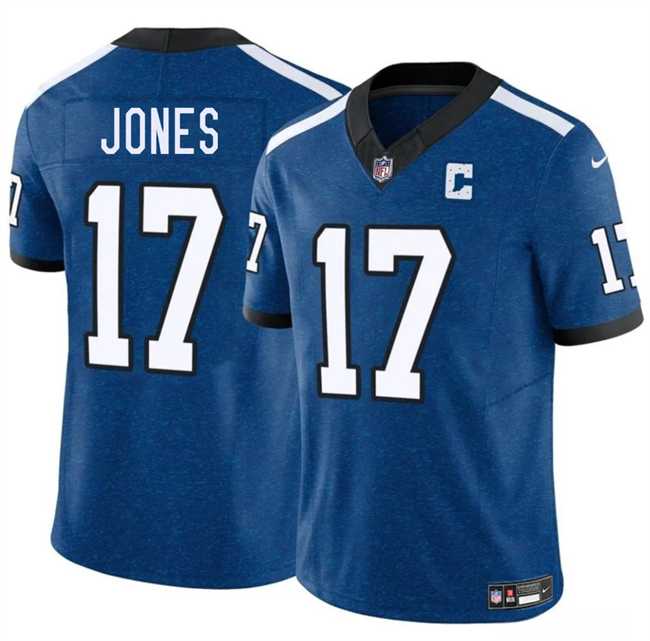 Mens Indianapolis Colts #17 Daniel Jones Blue 2025 F.U.S.E. Throwback Vapor Limited Stitched Jersey Dzhi